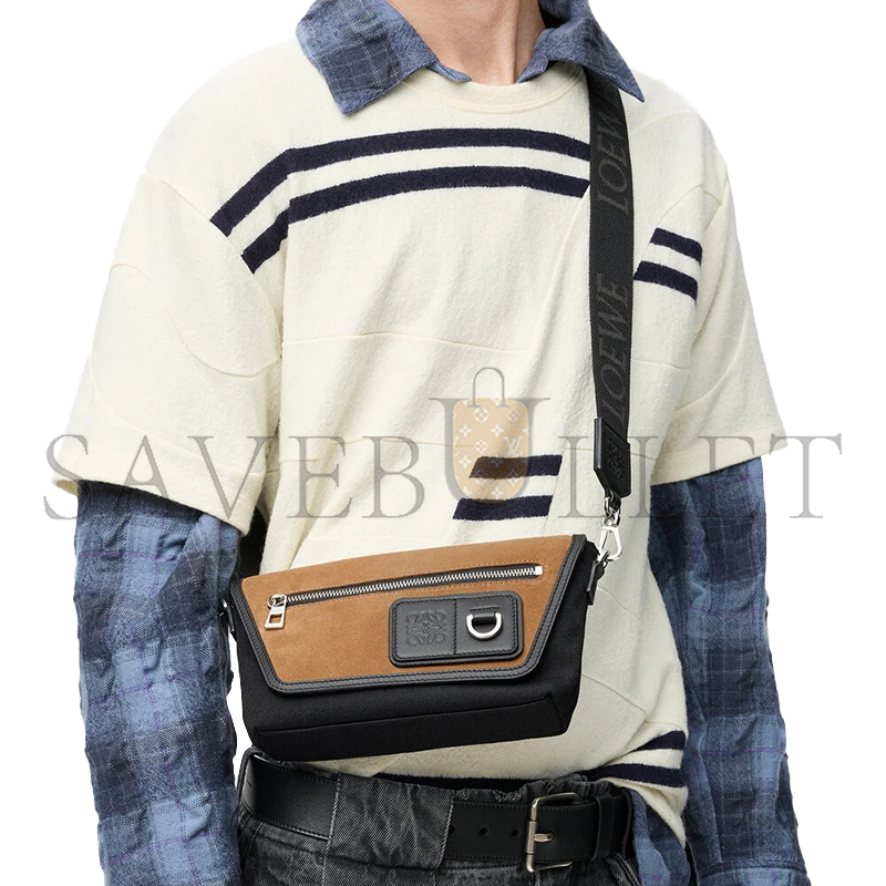 L0ew* MINI FLEX MESSENGER IN CANVAS AND SUEDE CFLXPKPX01 (19*14*5cm)